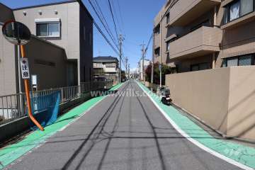 敷地西側の前面道路（南側から）