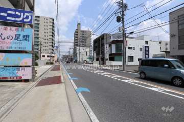 敷地の南側前面道路（西側から）