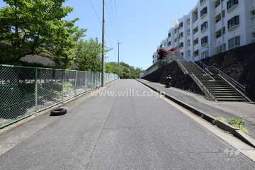 敷地北側の前面道路（西側から）