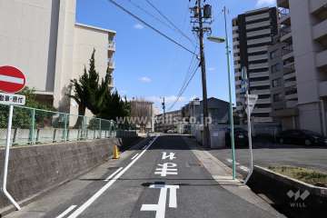 敷地の北側前面道路（西側から）