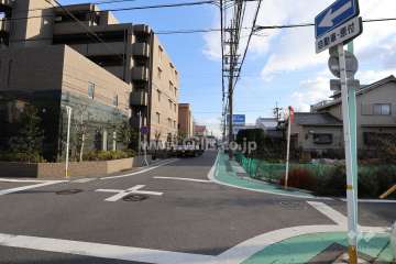 敷地西側の前面道路（北側から）