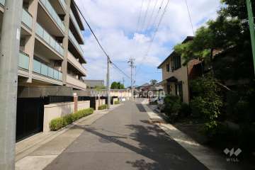 敷地南側の前面道路（西側から）