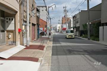敷地南側の前面道路（西側から）