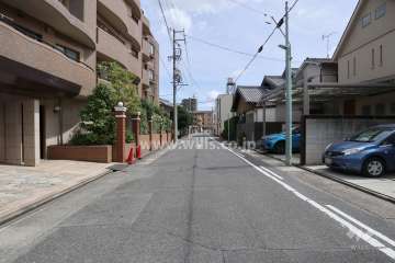 敷地西側の前面道路（北側から）