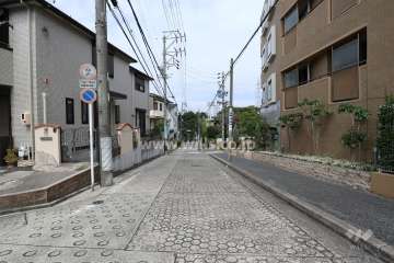 敷地南西側の前面道路（南東側から）