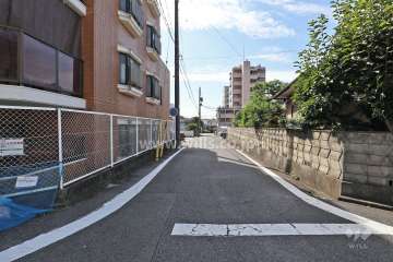 敷地西側の前面道路（北側から）