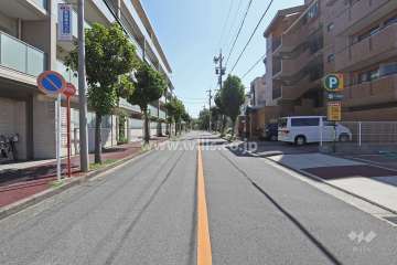 敷地南側の前面道路（西側から）