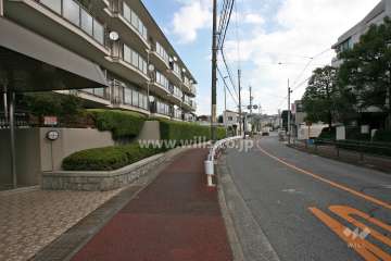 敷地南東側の前面道路(南西側から)