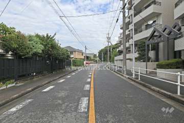 敷地西側の前面道路（南側から）
