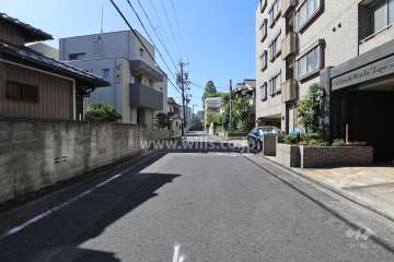 敷地東側の前面道路（北側から）