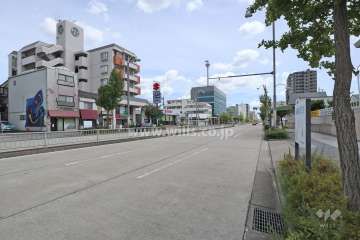 敷地西側の前面道路（北側から）