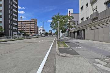 敷地西側の前面道路（南側から）