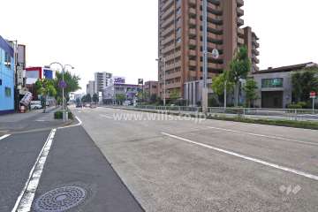 敷地東側の前面道路（北側から）