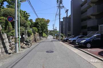敷地北側の前面道路（西側から）