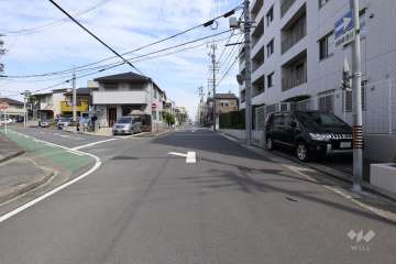 敷地西側の前面道路（南側より）