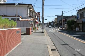 敷地南側の前面道路(西側から)