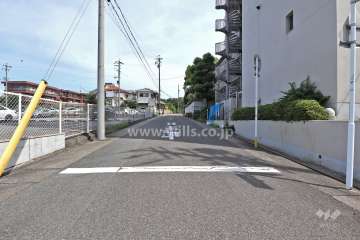 敷地北側の前面道路（西側から）