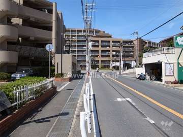 敷地の北側は二車線の通りに面しています。