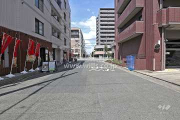 敷地西側の前面道路（南側から）