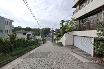 敷地西側の前面道路（北側から）