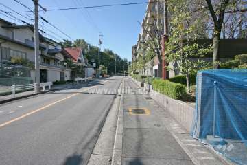 敷地南東側の前面道路(北東側から)