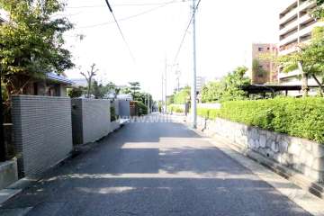 敷地南東側の前面道路（北東側から）