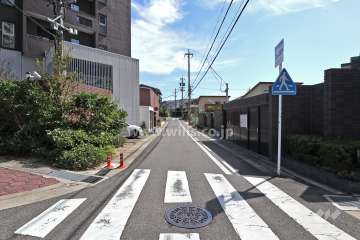 敷地北側の前面道路（西側から）