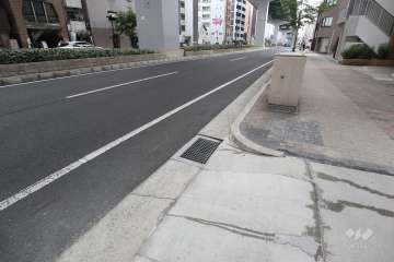 敷地東側の前面道路（北側から）