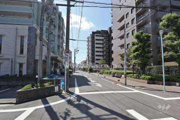 敷地東側の前面道路（北側から）