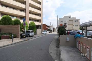 敷地南側の前面道路（西側から）