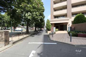 敷地西側の前面道路（南側から）