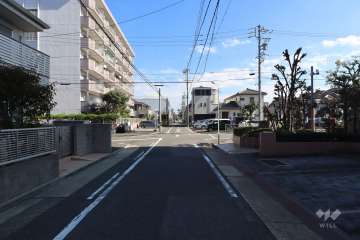 敷地北側の前面道路（西側から）