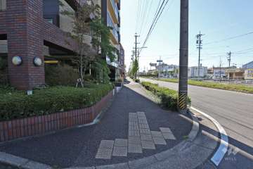 敷地西側の前面道路（北側から）