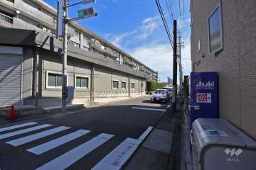 敷地南側の前面道路(西側から)