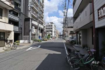 敷地東側の前面道路（南側から）