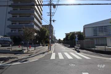 敷地西側の前面道路