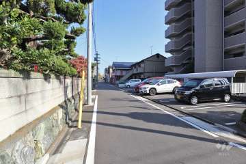 敷地北側の前面道路（西側から）