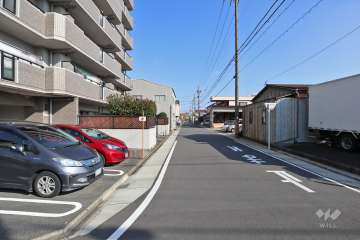 敷地南側の前面道路（西側から）