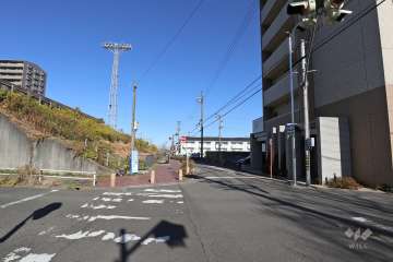 敷地西側の前面道路