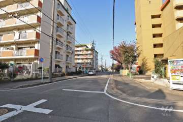 敷地東側の前面道路（南側から）