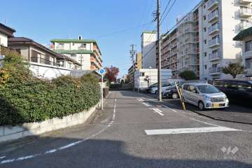 敷地北側の前面道路（西側から）