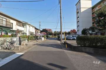 敷地北側の前面道路（西側から）