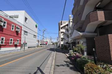 敷地北側の前面道路(西側から)