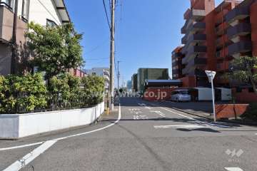 敷地北側の前面道路（西側から）