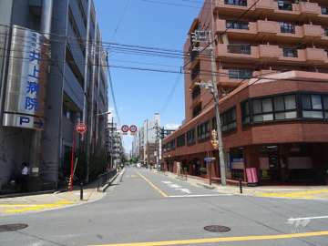 敷地西側の前面道路（南側から）