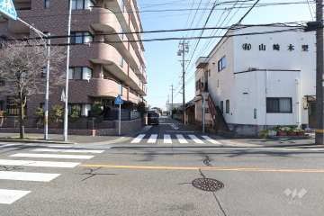 敷地南側の前面道路（常盤郡道）