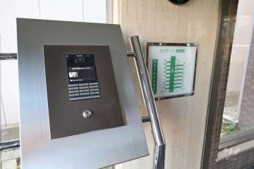 オートロックの操作盤、案内板