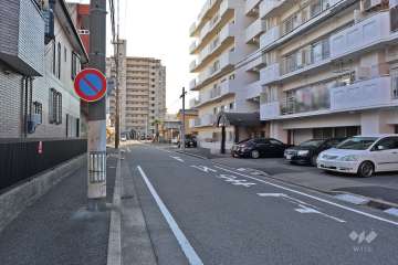 敷地東側の前面道路（北側から）