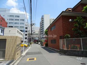 敷地北側の前面道路（西側から）