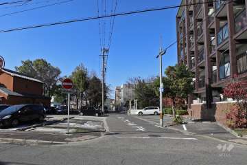 敷地南側の前面道路（東側から）